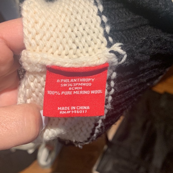 N:Philanthropy distressed black and white sweater - Picture 4 of 4